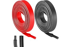 BEATIFIC 2 tubos termorretráctiles 4:1, impermeables, diámetro de 12 mm y 2 m de longitud, tubo termorretráctil con pegamento, tubo de encogimiento de calor, color negro (rojo) para aislamiento de cables,