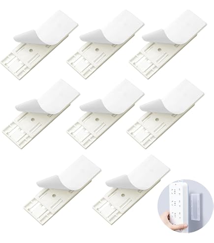 CZlinOduMMX 10 stuks zelfklevende netstriphouders, wandbevestiging, zelfklevend, powerstrip voor bureau, muur, wifi-router
