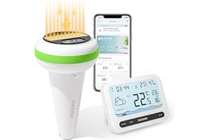 Inkbird Solar Termómetro Piscina WiFi,IBS-P03R Termómetro Piscina Flotante con IM-03-W Pasarelas,Impermeable IP68,Exportación de Datos,Control APP,Monitor de Temperatura para Piscina,Spa,Estanque