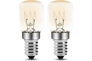 Comyan Backofenlampe E14 25W Salzlampenbirne für Himalayan, dimmbare Ofenlampe bis zu 300 ℃ Ofen/Mikrowellenofen/Kühlschrank/Salzlampenlampen, 2Pack