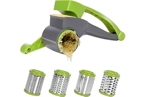 Masthome Râpe à Fromage Rotative Manuelle avec Tambour en Acier Inoxydable, Moulin à Fromage pour Râper Fromage Dur, Chocolat, Noix, éPices et Plus Encore, Vert + Blanc