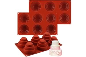 SIMUER Stampi in silicon per torta a più livelli, 3pcs 6 cavità Mini teglia in silicone per torta a 3 livelli, Stampo per cupcake a più livelli Stampo per cupcake rotondo fai-da-te Teglia per dolci