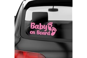‎PRINTATTACK PrintAttack P003 | Baby on Board Aufkleber Füße Baby in Car Auto Sticker Babyaufkleber Autoaufkleber Vinyl (045 Hellrosa)