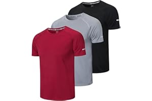 Gaiatiger 3 Pack T-Shirt Homme Tee Shirt Sport Homme Manche Courte Séchage Rapide Respirant Baselayer Haut Running Fitness Gym