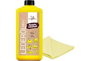 esnado - Bense & Eicke Lederöl 1 Liter + 1 Mikrofasertuch - perfekte Lederpflege für Glattleder, Autositze, Motorradkleidung, Sättel… (Hell)