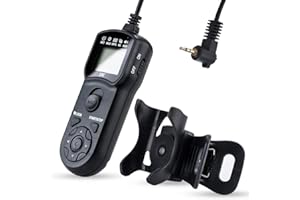 JJC Timer Fernbedienung mit Stativ Halter Klemme für Canon EOS R50V R100 R6 R6II R7 R8 R RP R10 800D 760D 700D 650D 200D 100D 1300D 1200D 1100D 77D 80D 70D Powershot V1 G1X Ersetzt RS-60E3, RS-80E3