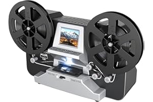 MERSOCO 8mm & Super 8 Films Digitizer Converter, Film Scanner Converts Film Frame by Frame to Digital MP4 Files,with 2.4" Screen, Viewing, Sharing & Saving on SD Card(Included) for 3” and 5” Reels