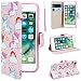 Produktbild SMART LEGEND Lederhülle für iPhone 7 iPhone 8 Ledertasche Hülle Muster Schutzhülle Premium PU Leder mit Handschlaufe Flip Wallet Case Protective Cover Innere Weiche Silikon Bookcase Handy Tasche Schale mit Kartenfächer Magnetverschluß Standfunktion Etui - Bunt Einhorn