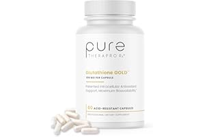 PURE THERAPRO RX S-Acetyl Glutathione Gold 300mg PER Capsule - 60 DRcaps Acid-Resistant | Extra-Strength | Patented Acetylated Form of Glutathione (Emothion®) | Pharmaceutical Grade | Free-of Harmful Stearates