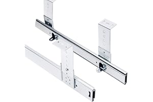 V3VOGUE Guide Scorrevoli Per Cassetti Pesanti 300mm 350mm 400mm, 1 Paio Guide Per Vassoio Porta-tastiera, Guide Scorrevoli Per Ripiani Estraibili, Regolazione In Altezza ( Color : Silver , Size : 400mm(16 inc