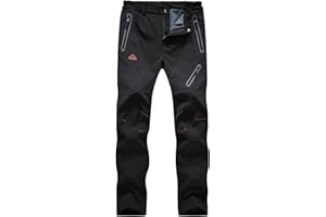 donhobo Womens Walking Waterproof Trousers Thermal Fleece Lined Ladies Winter Outdoor Windproof Warm Softshell Hiking Fishing Ski Snow Pants