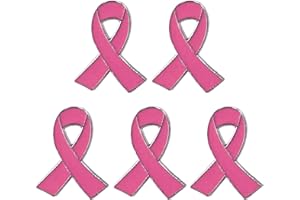 KINGKE Ankexin Lot de 5 broches pour femme en forme de ruban en alliage, pour sensibilisation au cancer du sein et au sida