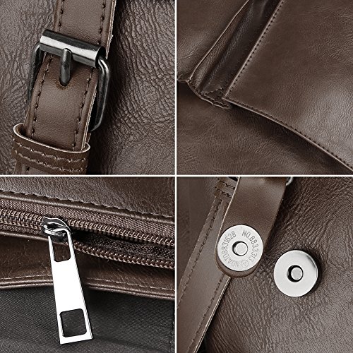 Koolertron Kunstleder Rucksack Vintage Schulranzen Schultasche Laptop Wanderrucksack Hiking Backpack Damen Herren f  r Camping Reise Geeignet f  r Ace