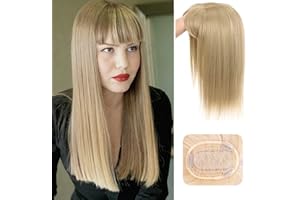 SDZNYQT Straight Hair Topper hair pieces with Fringe for Thinning Hair Women Clip in Hairpieces Woman Topper Hair piece Toupee for Hair Loss