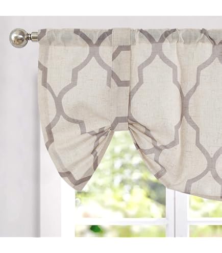 Vangao Vitrage, voile vitrage, modern, bruin, geborduurd, bistrogadine, 1-delige set, 140 x 40 cm (b x h), landhuis, caravan, gordijnen, kort, keukengordijnen met stangdoorgang, voor keuken en