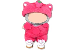 AVRUYPI Vêtements de poupée roses, vêtements pour poupées de 10 cm, 1 petit serre-tête fraise + 1 petite combinaison fraise (poupée non incluse)