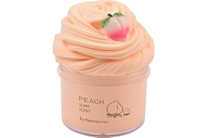 Keemanman Peach Butter Slime, DIY Slime Supplies Kit for Girls and Boys, Stress Relief Toy Scented Slime Toy for Kids Education, Party Favor, Gift and Birthday (7oz)