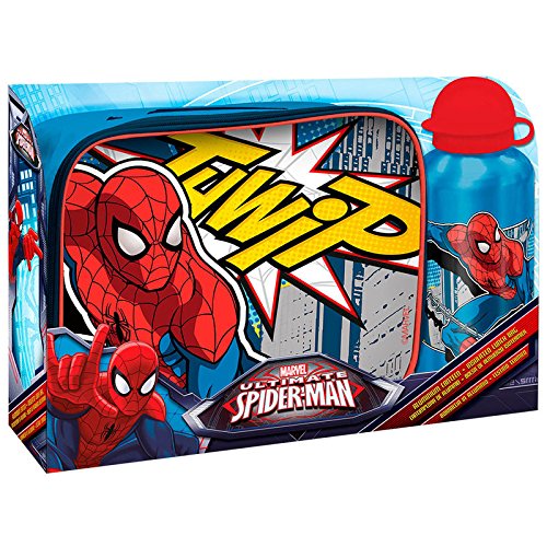 Preisvergleich Produktbild SPIDERMAN SET- ISOLIERTE KÜHLTASCHE, TRINKFLASCHE , TASCHE FÜR SNACK