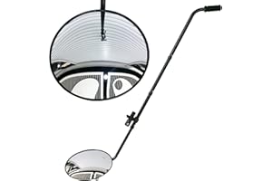 GLOBAL CARE MARKET Miroir d'inspection sous véhicule – Miroir convexe de 30,5 cm avec roues et lumière LED pour contrôle de sécurité sous les voitures, camions et équipements.