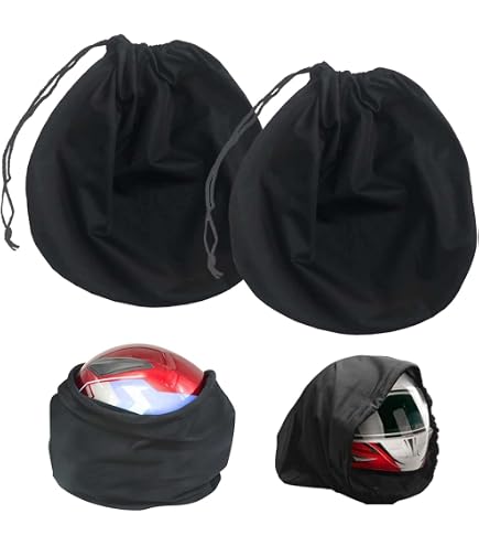Lot De 2 Sacs Pour Casque Moto/vélo - 47x43cm, Léger (150g), Cordon Ajustable, Multifonction - 2