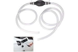 EIAIGKY Fuel Syphon Pump, Petrol Siphon Pump Kit Portable High-Flow 2m(1.2m+0.8m) Rubber & PVC Hand Siphon Hose for Petrol Diesel, Water Transfer, Hoses with Stainless Steel Hose Clips for Car & Emergency Use