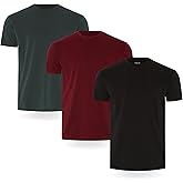 FM London Pack of 3/5 Cotton Rich T-Shirts for Men, Slim Fit