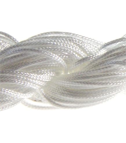 LEREATI Corde Macramé 1.5mm x 200m Fil Macramé Fil pour Bracelet Ficelle de Satin Polypropylene Brillante, Cordon pour Bracelet Bricolage Sac à Tricoter Porte -Plantes Décorations (Blanc Kaki