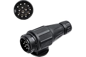 XUEYI Spina per Rimorchio 13 Poli, Norma ISO 11446, Spina Rimorchio 13 Poli Maschio, 12V Connettore Spina 13 Poli per Rimorchio, Spina Impermeabile per Camion RV Roulotte Rimorchio