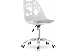 NMK HOME Silla Oficina con Ruedas 360 °- Cadeira Escritorio para Sala de Estudio - Fácil de Montar y Base Cromada
