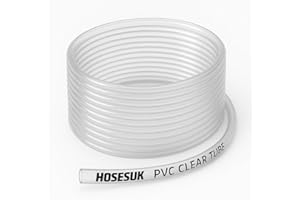 HOSES UK 8mm x 10mm Transparent Tube PVC Clear Hose, Flexible Vinyl Tubing, Food Grade Plastic Tube Pipe for Transfer Water Oil Air 2 Metre (6.56 Ft)