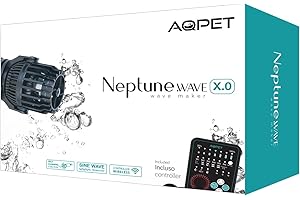 AQPET Neptune Wave - Bomba de movimiento con soporte magnético para acuario marino 4.0 4.000 l/h, color negro