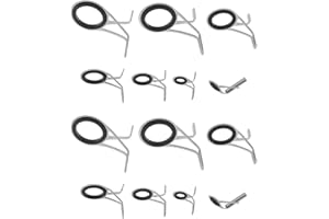 VGOL Set of 14pcs Kit de Réparation d'anneaux de Canne à Pêche Guide de Canne à Pêche Longue Distance (1,8cm 1,4cm 1,1cm 0,8cm 0,6cm 0,5cm 0,5cm)