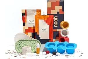 NOAH'S BOX noah Jesmonite & Terrazzo Craft Kit - Complete DIY Set - Casting Kit for Beginners - Great Gift Idea (Candle Tea Lights & Tray Moulds/Primary Colours)