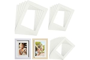 SUYNAUETEV 20 Stück Passepartout Passepartout Nach Maß Passepartouts Bilderrahmen Set Bilderrahmen Nach Maß Fotorahmen Karton 3 Größen Kombination Außendurchmesser 21×29.7 cm Geeignet für Fotos Kunstwerke