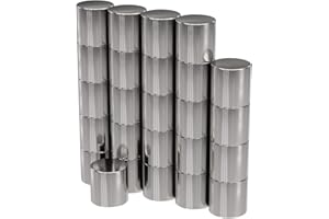 MAGNETE.COM 25 x magnesy neodymowe, tarcza | średnica Ø 5 mm x 5 mm grubości | niklowane (NiCuNi) | ok. ~ 0,90 kg pociągnięcie | opakowanie 25 okrągłych magnesów – N45