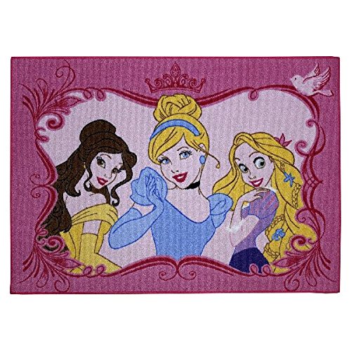 Home Life Alfombra con diseño Princesas, Poliamida, Rosa, 100 x 130 cm