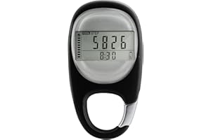 KENSBRO 3D Schrittzähler mit Clip Walking Pedometer Tragbar Fitness Tracker Schritt/Distanz/Kalorien Counter Einfacher Schrittzähler für Männer Frauen Kinder(Schwarz)