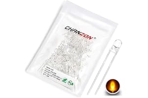 Chanzon 100 pcs 3mm Jaune LED Diode Lumières (Clair Rond Transparent DC 2V 20mA) Lumineux Ampoule Lampes Composants Électroniques Indicateur Diodes Émettrices De Lumière