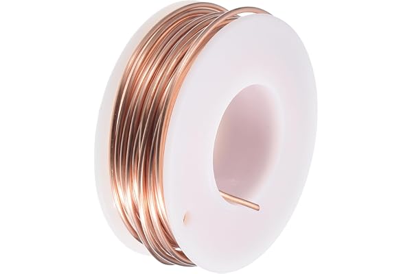QUARKZMAN 20 m mjuk koppartråd 18 gauge, 99,9 % ren kopparspole (1 mm) fast tråd för elektrokultur gör-det-själv trädgårdsdek