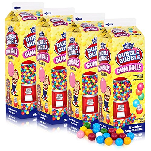 Preisvergleich Produktbild Dubble Bubble Gum-Balls Nachfüll-Packung Kaugummis für Kaugummi-Automaten (4er Pack)