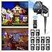 Produktbild LED Projektionslampe Lichteffekte, CAMTOA Weihnachten Projektor Beleuchtung mit 10 Wechselbaren Musters & Fernbedienung,wasserdichte IP65 mehrfarbige Weihnachtslicht Landschaft Spotlight Draussen LED Beamer Lampe,für Weihnachten/ Halloween/ Party/ Garten/ Haus Nachtlicht Dekor