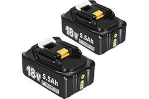 2X 18V 5.5Ah BL1850 Battery, Powtree Replacement for 18V Battery BL1860B BL1860 BL1850B BL1840 BL1840B BL1830B BL1830 BL1820 BL1815 BL1835 BL1845 LXT-400