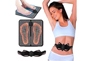 Erysin EMS Trainingsgerät Bauchmuskeltrainer muskelstimulator Tragbarer Muskel Trainer Geeignet Damen Herren Foot Massager Intelligente Massagematte Frequenzen für die Durchblutung