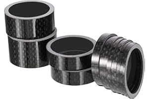 Zivisk Lot de 8 écarteurs de vélo en aluminium pour tige de vélo de route sans filetage pour tige de 1 1/8 pouces 2 mm 3 mm 5 mm 10 mm x 3 15 mm 20 mm Noir