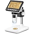Digital USB Microscope, Misilmp 4.3" Screen 1000X Handheld Microscopes Camera Video Recorder, PC View, Adjustable Stand, Rechargeable Battery, 8 LED Light for Adults Kids Coins Plants Soldering Repair