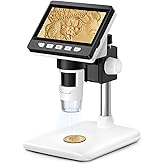 Misilmp USB Portable Digital Microscopes, 1000X Zoom 4.3" 1080P Microscope Equipment for Adults Kids Students with 8 Adjustab