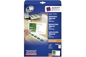 AVERY ZWECKFORM Avery Quick&Clean C32011 - Visitenkarten - weiß