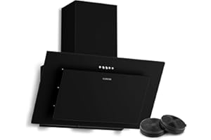 Klarstein Athena Kopffreihaube - 60 cm Abzugshaube, 404 m³/h, A+++ Energieeffizienz, LED-Beleuchtung, 3 Stufen & Boost, Umluft & Abluft, leise, modernes Design, dunstabzugshaube