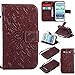 Produktbild Galaxy S3 Hülle, Galaxy S3 Neo Hülle, Dfly Premium Slim PU Leder Mandala Blume prägung Muster Flip Hülle Bookstyle Stand Slot Schutzhülle Tasche Wallet Case für Samsung Galaxy S3 / S3 Neo, Braun
