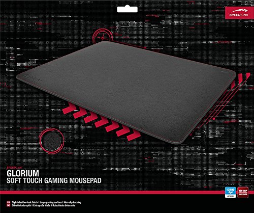 Speedlink Glorium Soft Touch Gaming Mauspad (Kunstleder, 380 x 300 x 3,2mm) schwarz - 3